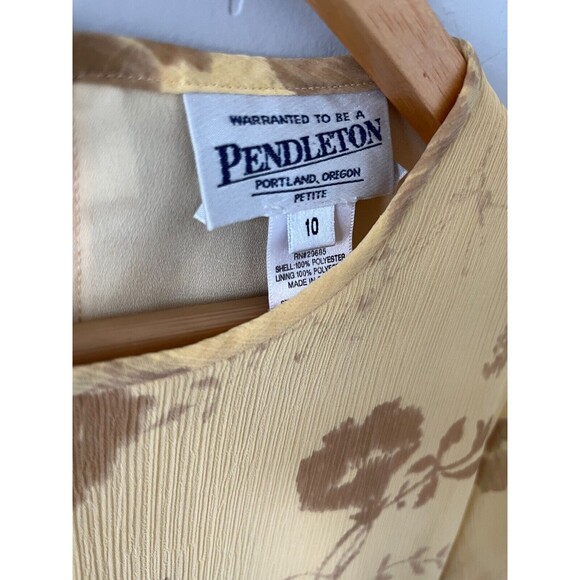 Womans‎ Pendleton Yellow Floral Short Sleeve Blouse Size 10 Polyester - Picture 6 of 7